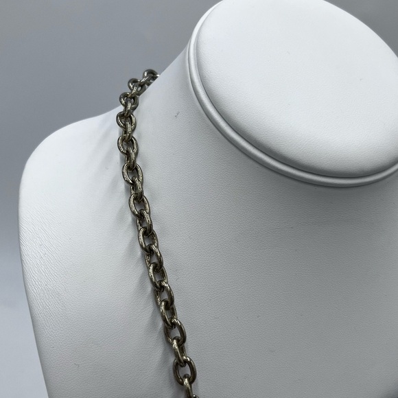 J. Crew Navy Blue and Clear Rhinestone Triple Fan Statement Bib Necklace - Picture 7 of 16